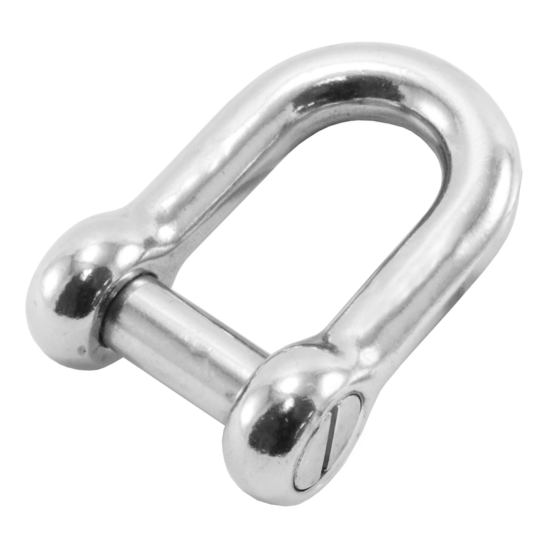 D Shackle, Type 304, Flat Pin (Model 1705)