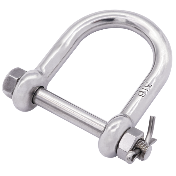 Wide D Shackle, Bolt Pin (Model 1711)