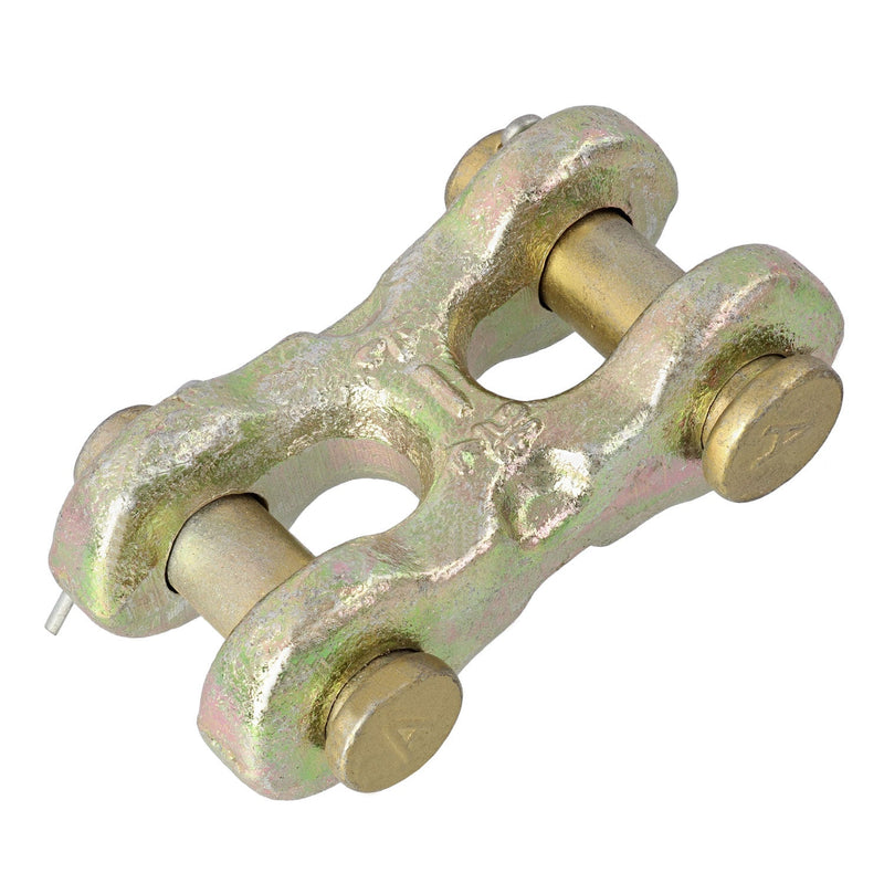 Grade 70 Twin Clevis Link,Transport Grade, Yellow Chromate